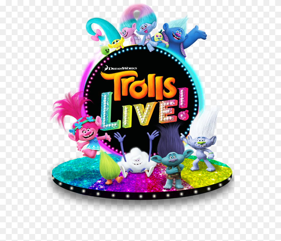 Dreamworks Trolls Live Trolls World Tour Cast, Baby, Person, Carnival, Face Free Transparent Png