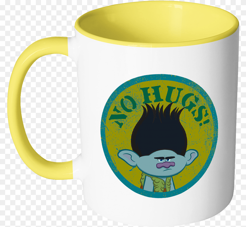 Dreamworks Trolls No Hugs Branch Mugs Accent Mug Black Trolls Branch T Shirt, Cup, Baby, Beverage, Coffee Free Png