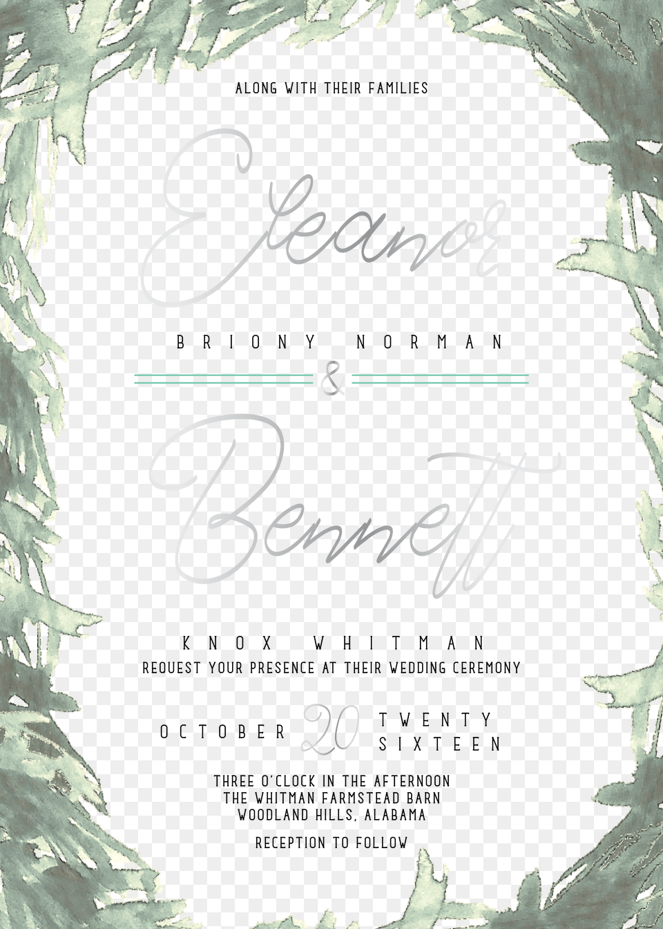 Dreamy Wedding Watercolor Wedding Invitation Romantic White Pine, Advertisement, Poster, Text, Book Png Image