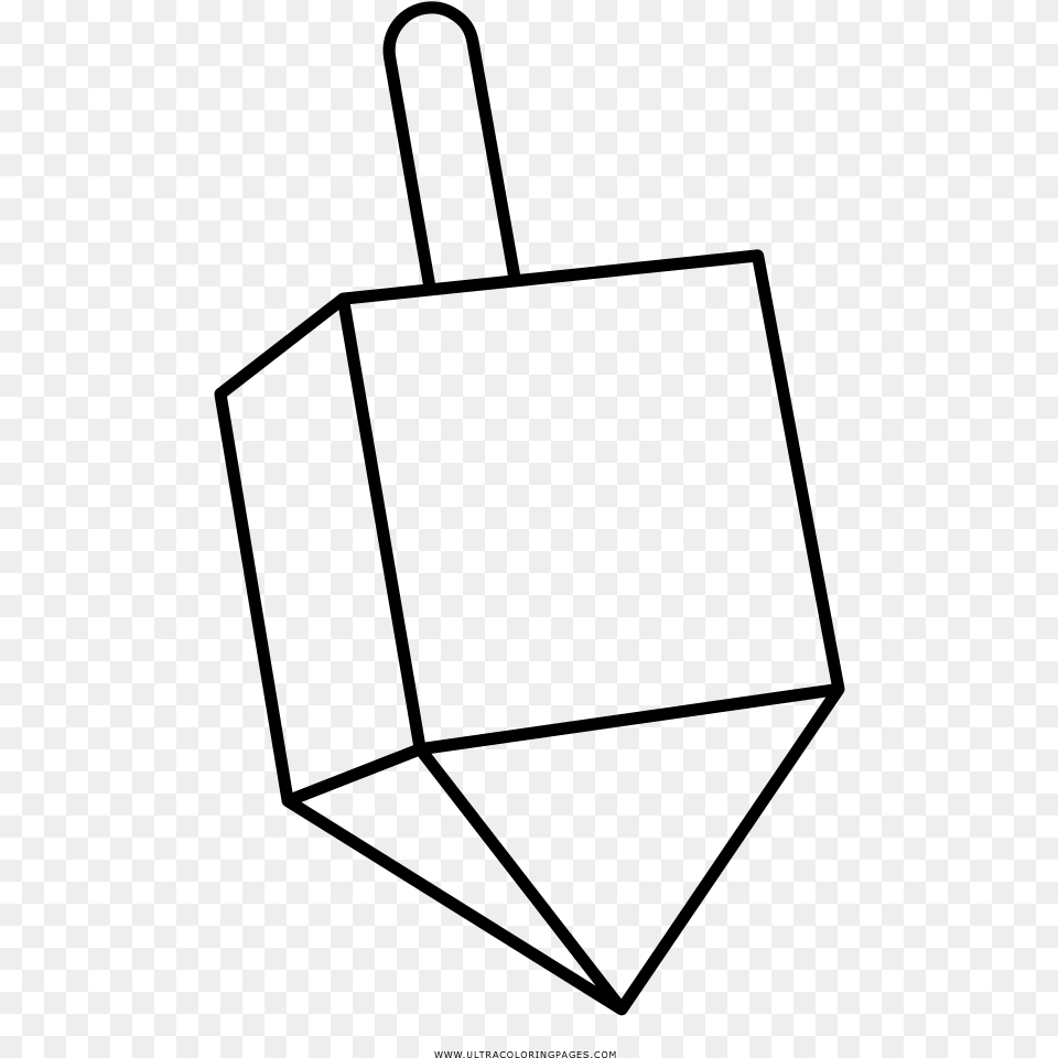 Dreidel Coloring, Gray Free Png