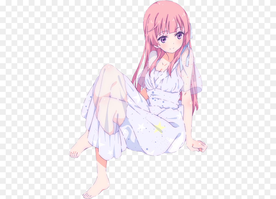 Dress Anime Girl Pink Hair, Publication, Book, Comics, Adult Free Transparent Png