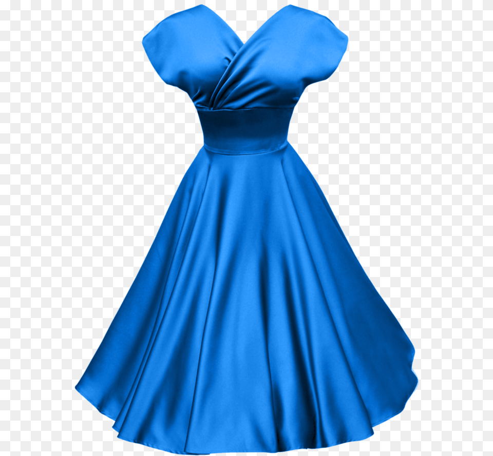 Dress Blue Retro Blue Dress Clipart, Clothing, Evening Dress, Fashion, Formal Wear Png