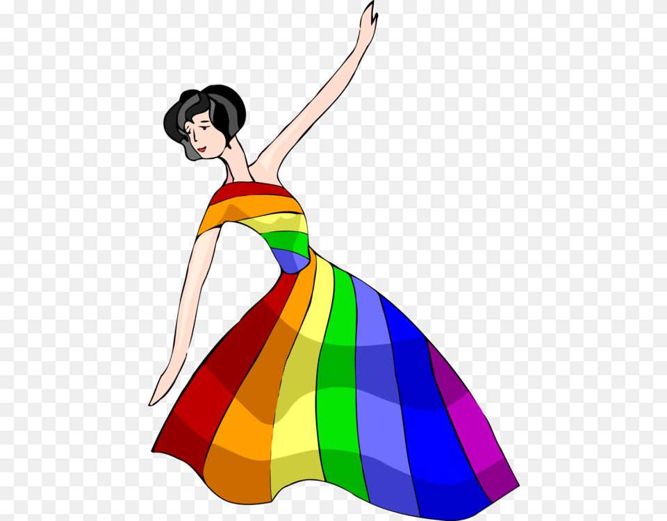 Dress Clothing Rainbow Woman, Dancing, Leisure Activities, Person, Adult Png