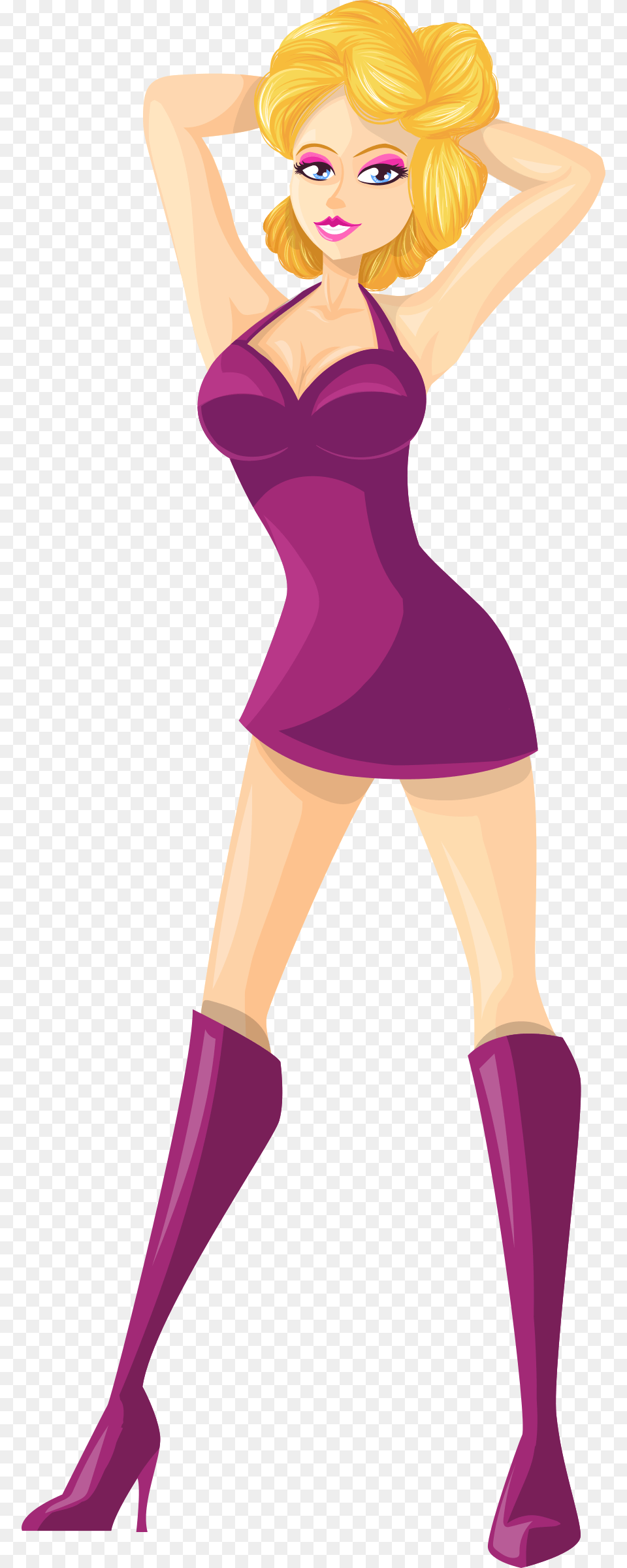 Dress Icon Red Hair, Purple, Adult, Person, Woman Free Png