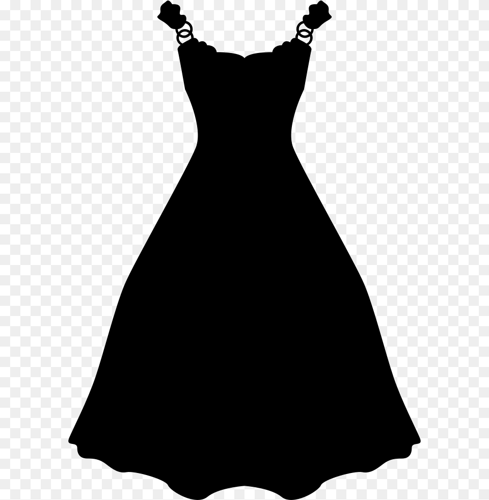 Dress Long And Black Shape Black Dress Icon, Clothing, Fashion, Formal Wear, Gown Free Transparent Png