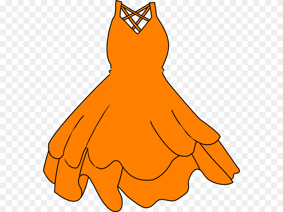 Dress Orange Clothing Women Hangers Sleeveless Blue Dress Clip Art, Gown, Formal Wear, Fashion, Evening Dress Free Transparent Png