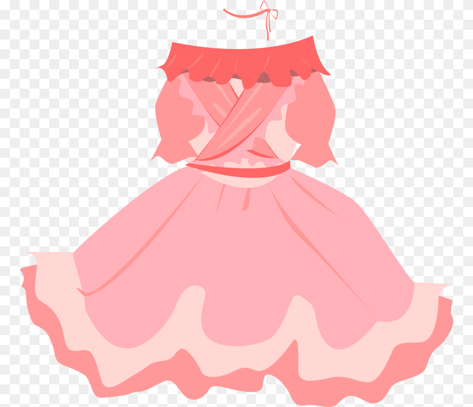 Dress Pink Princess Transprent Free Download Clipart Princess Cartoon Dress, Formal Wear, Clothing, Wedding, Skirt Png