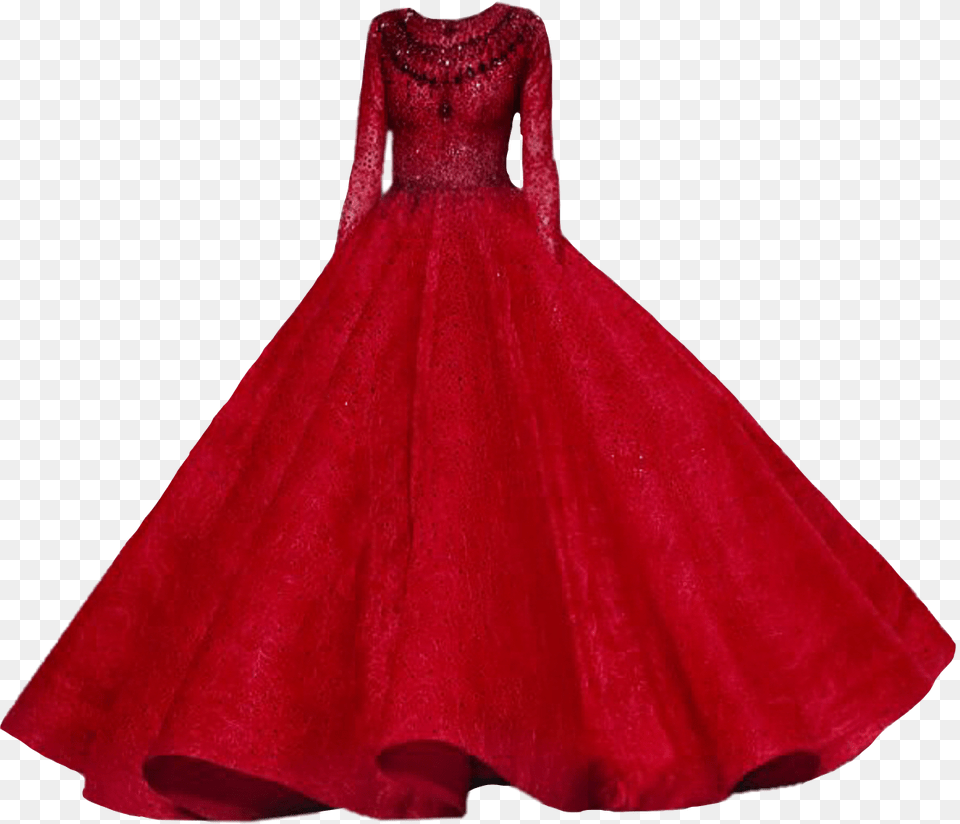 Dress Red Fancy Interesting Art Sticker Aesthetic, Clothing, Fashion, Formal Wear, Gown Free Png