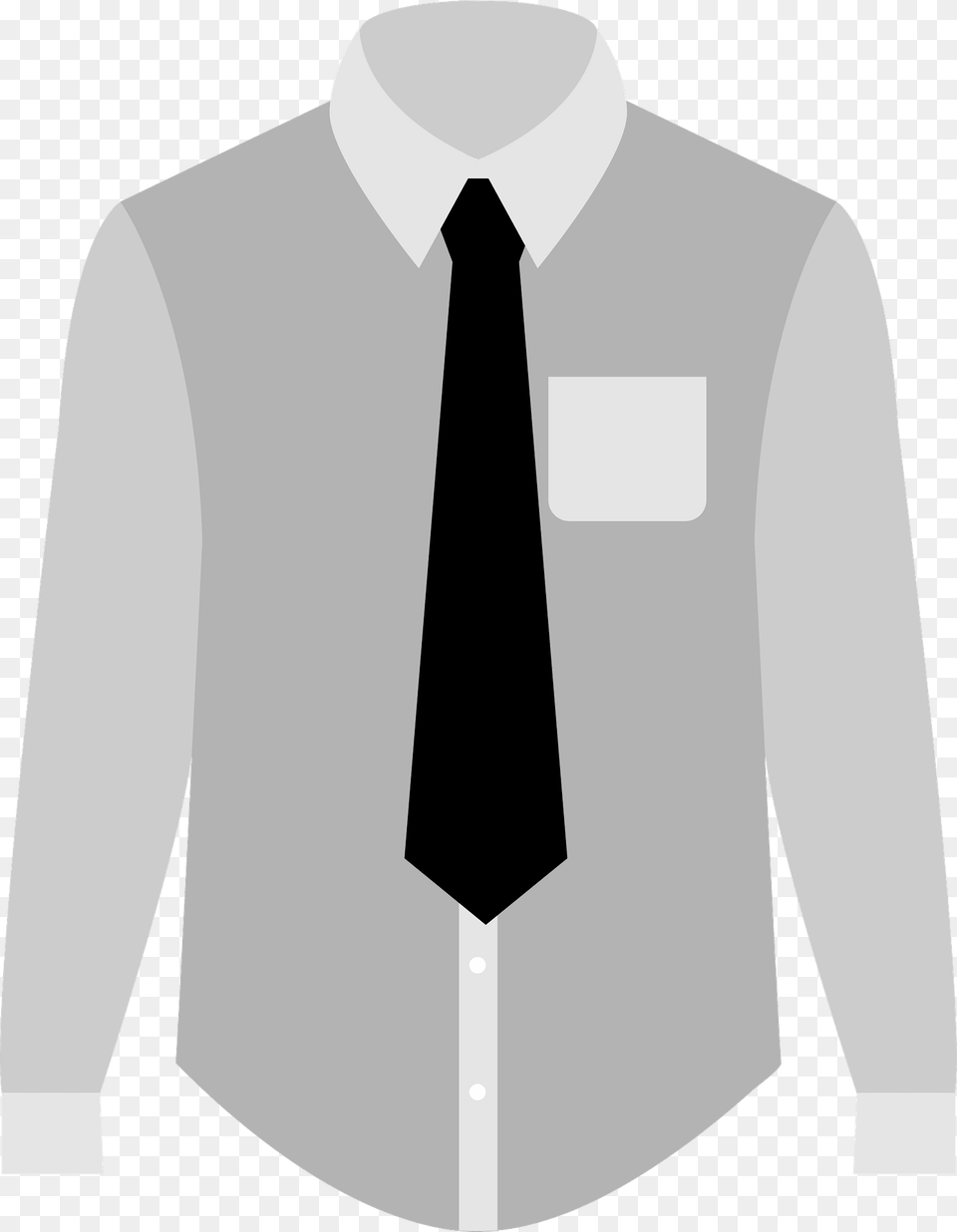 Dress Shirt And Necktie Grayscale Clipart, Accessories, Tie, Formal Wear, Dress Shirt Free Transparent Png