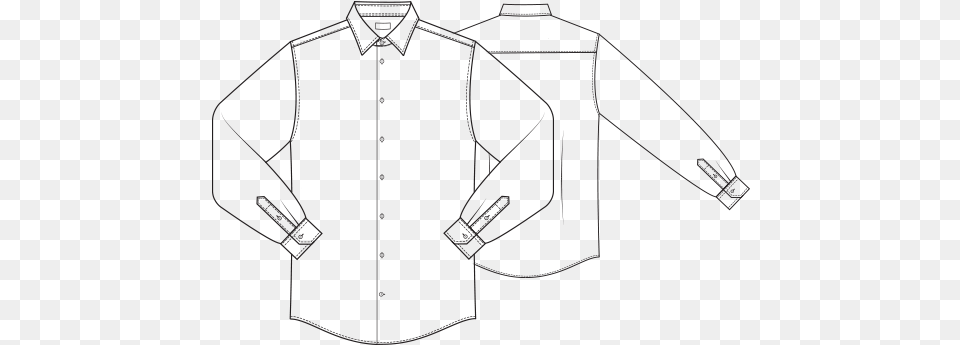 Dress Shirt Flat Sketch, Clothing, Dress Shirt, Long Sleeve, Sleeve Png Image