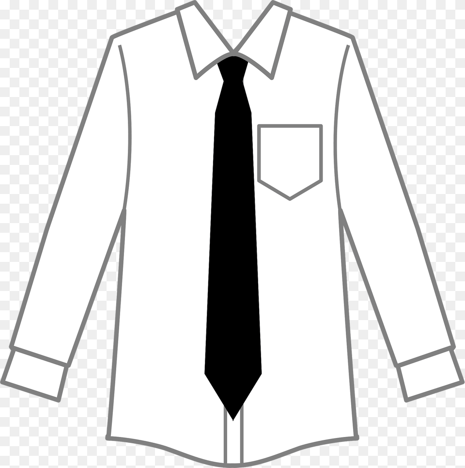 Dress Shirt Necktie Black And White Clipart, Accessories, Clothing, Dress Shirt, Formal Wear Png