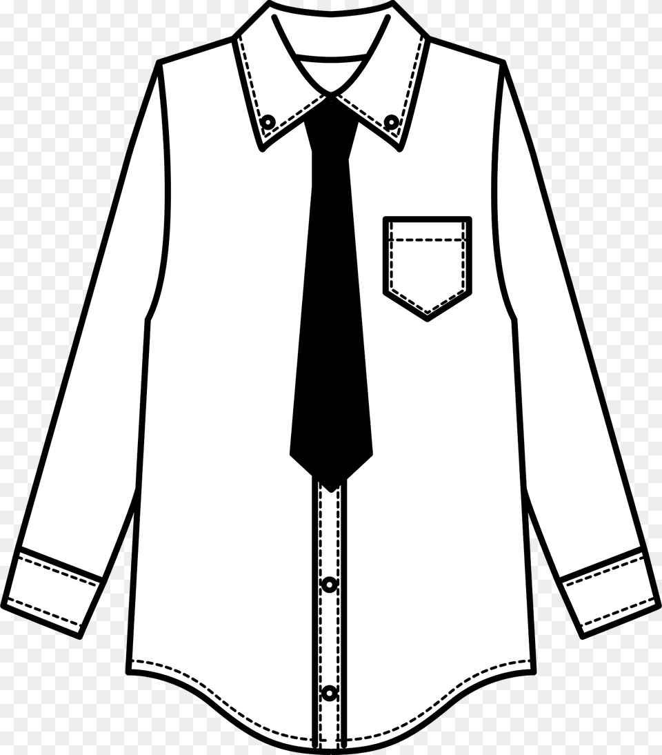 Dress Shirt Tie Black And White Clipart, Accessories, Sleeve, Long Sleeve, Formal Wear Free Png