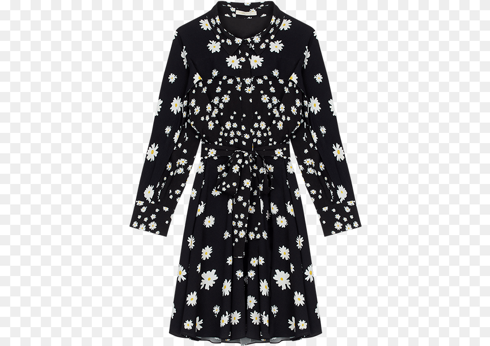 Dress With Mixed Daisy Print Dress, Clothing, Coat, Long Sleeve, Sleeve Free Png Download