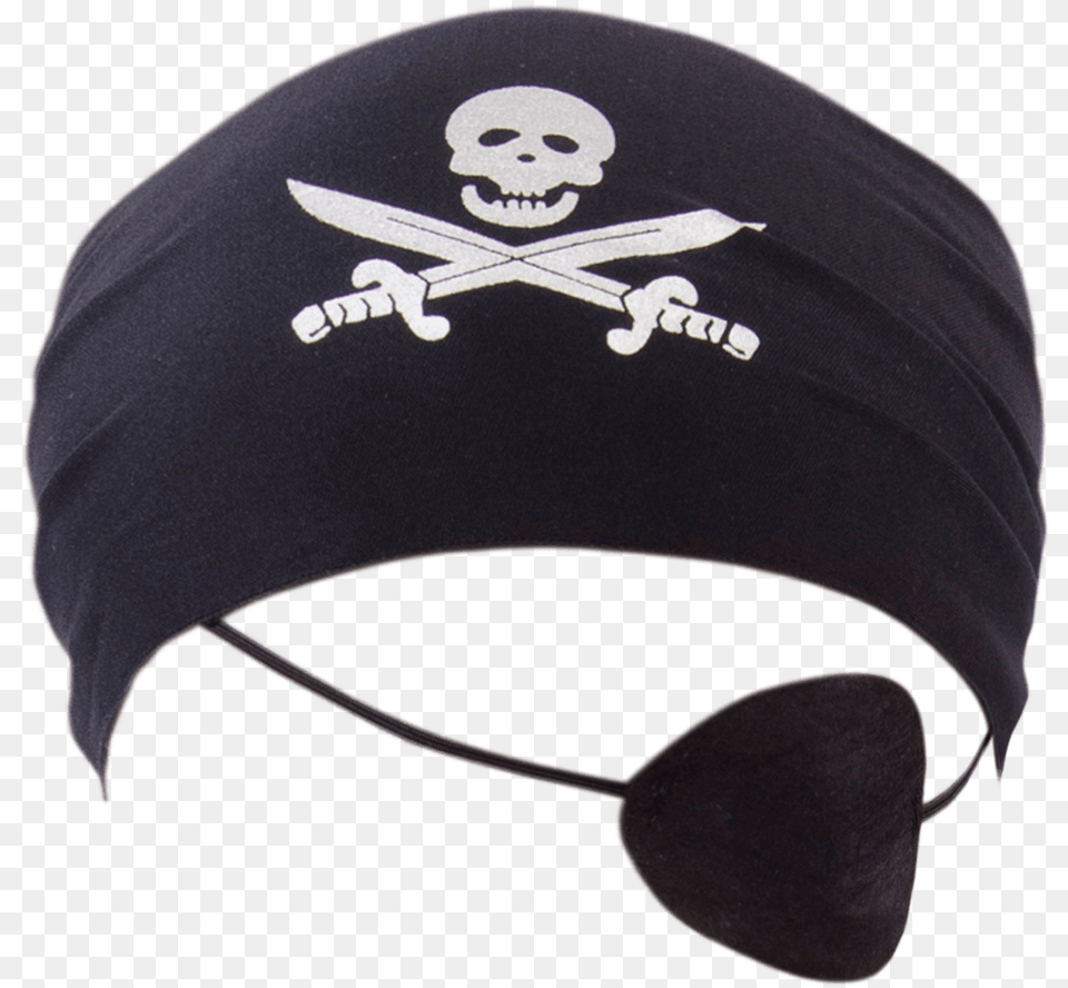 Dressup Costume Pirate Pirates Bandana Black Beanie, Cap, Clothing, Hat, Swimwear Free Png Download