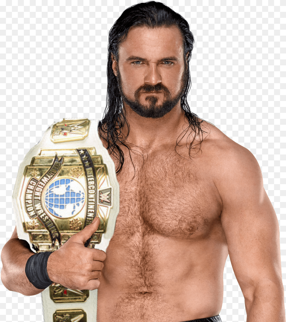 Drew Mcintyre With Intercontinental Championship Drew Mcintyre With Wwe Championship, Person, Adult, Man, Male Png Image
