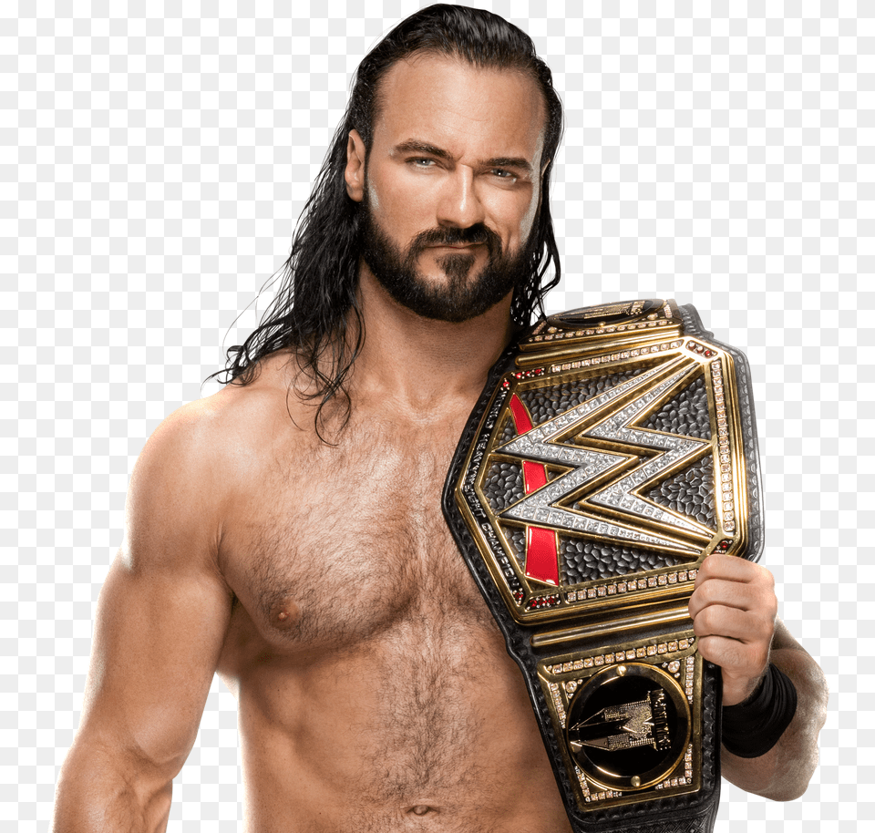 Drew Mcintyre With Wwe Championship, Accessories, Person, Man, Male Free Png