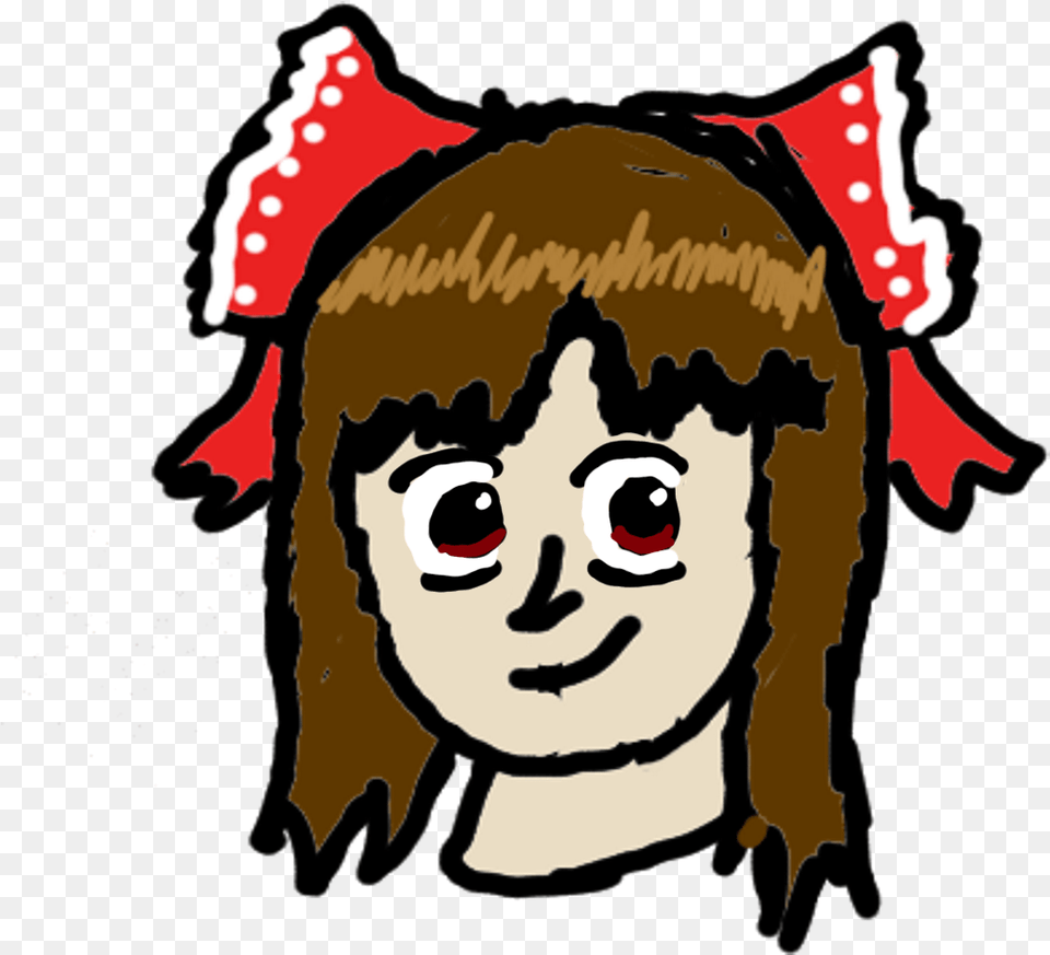 Drew Reimu As Practice For My Drawing Tabletoc Cartoon, Face, Head, Person, Photography Png Image