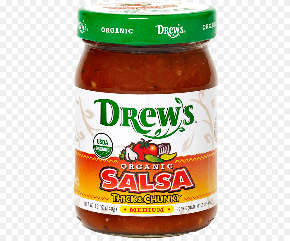 Drew S Organic Medium Salsa Drews Organic Salsa, Food, Relish, Ketchup, Pickle Free Png Download