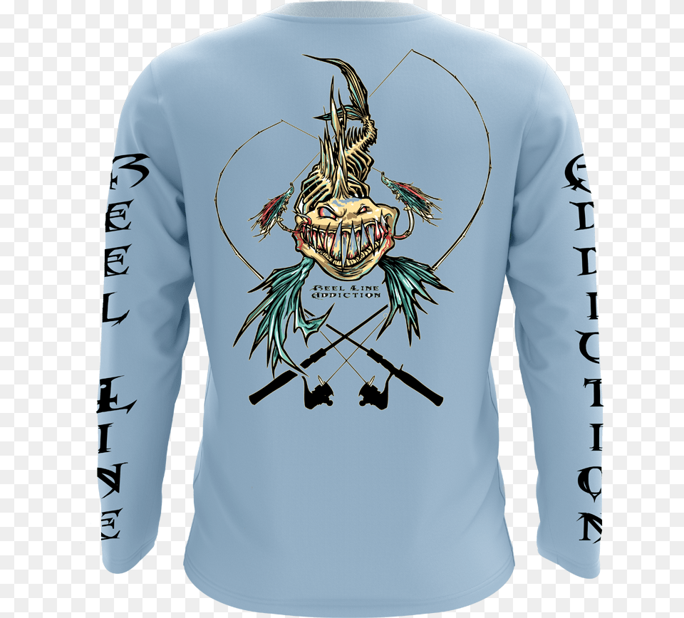 Dri Fit Wicked Fish Light Blue Fishing Dri Fit Shirts, Clothing, Sleeve, Long Sleeve, Adult Free Png