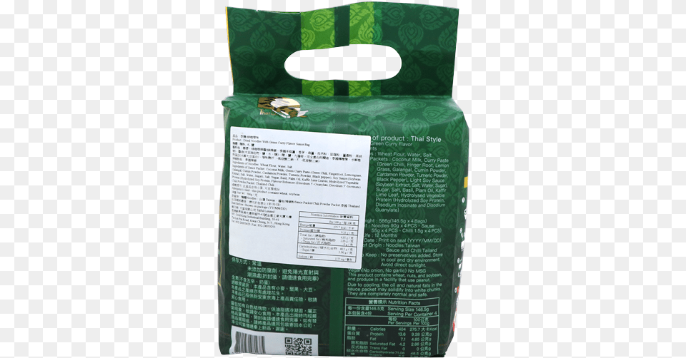 Dried Noodles With Green Curry Flavor Sauce Bag Tarpaulin, Qr Code Png Image