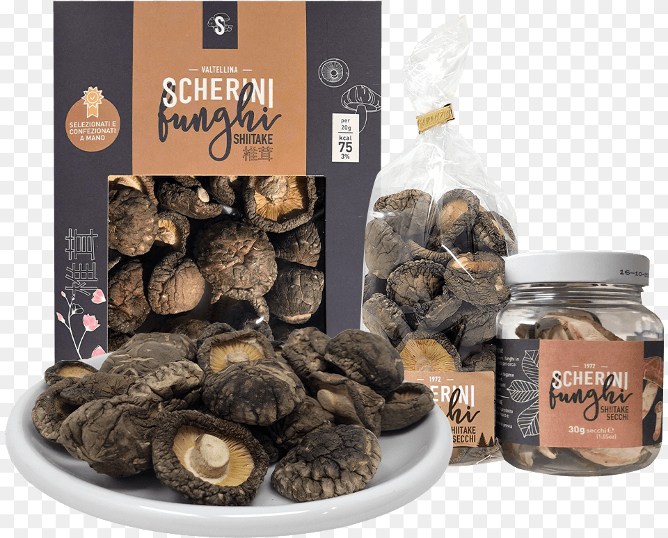 Dried Shiitake Mushrooms Chocolate, Jar, Food, Produce, Vegetable Free Png Download