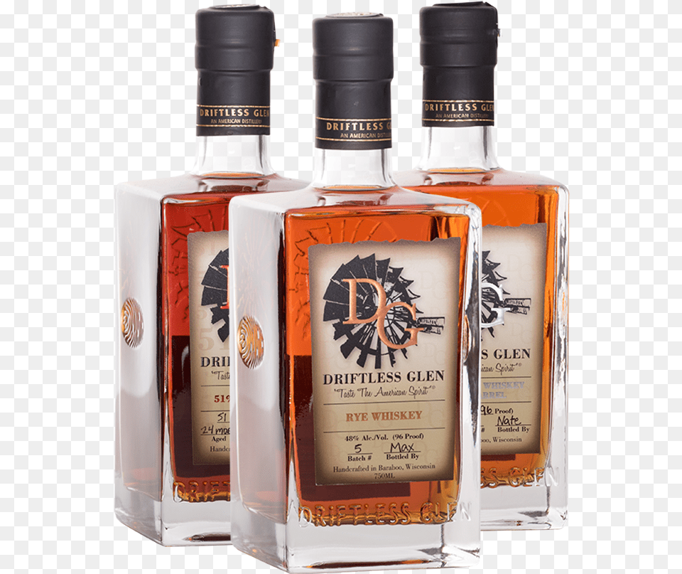 Driftless Glen Rye Whiskey, Alcohol, Beverage, Liquor, Bottle Free Transparent Png