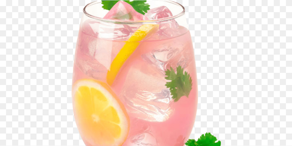 Drink Clipart Strawberry Lemonade Glass Of Pink Lemonade, Herbs, Plant, Alcohol, Cocktail Free Transparent Png