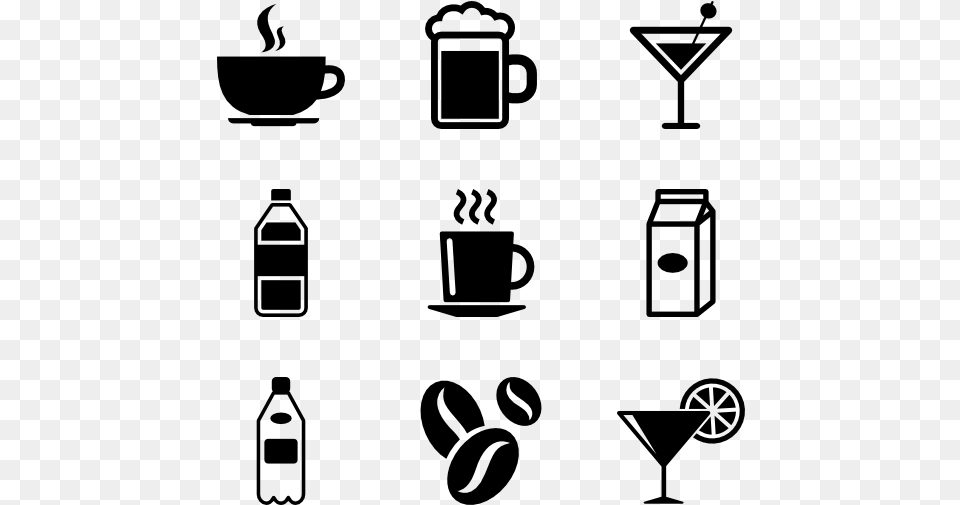 Drink Icon Vector Free, Gray Png Image