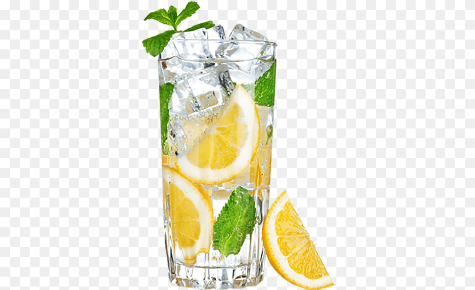 Drink Lemon Lemonade Ice Water Lime Clipart Drink Water With Lemon, Alcohol, Beverage, Plant, Cocktail Free Png