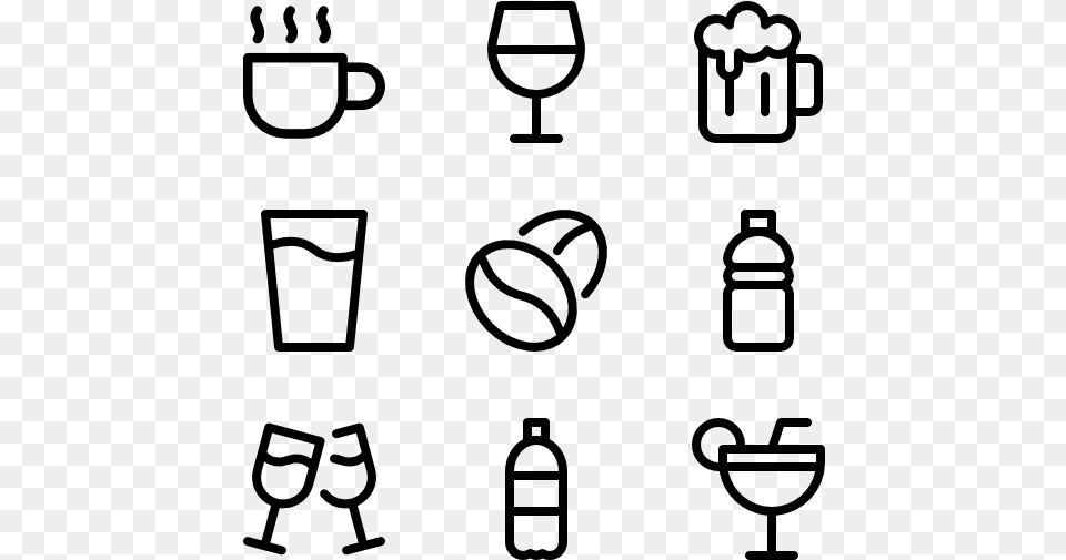 Drink Line Icons, Gray Free Png Download