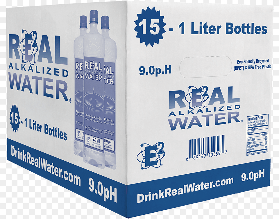 Drink Real Water Glass Bottle, Box, Cardboard, Carton Free Png Download