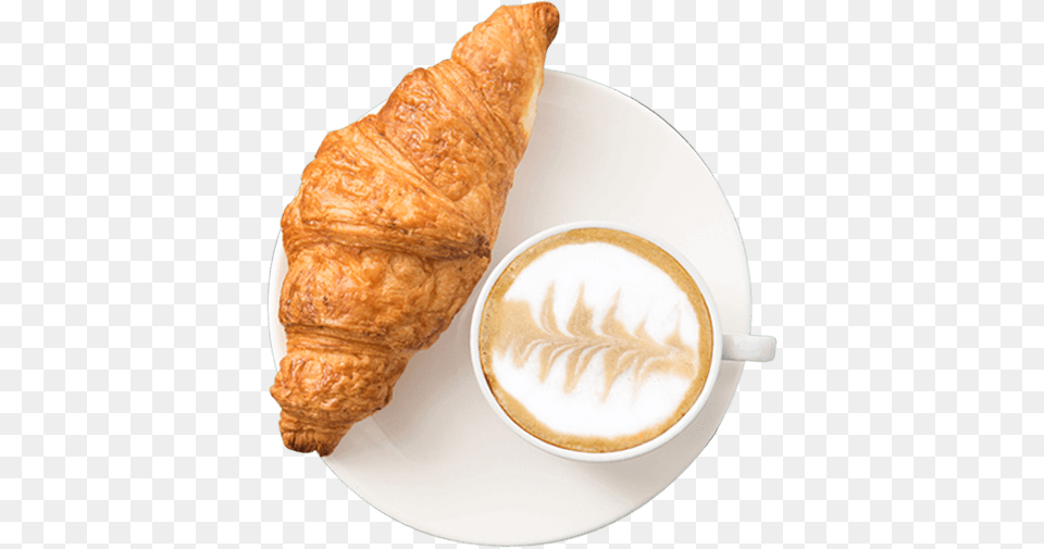 Drink Top View Croissant Top View, Beverage, Coffee, Coffee Cup, Food Png