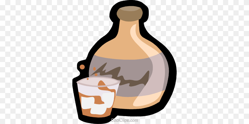 Drink Tumbler With Jug Royalty Free Vector Clip Art Illustration, Beverage, Cup, Smoke Pipe, Alcohol Png Image