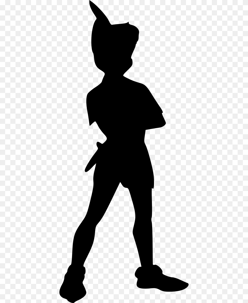 Drinkerbell Clipart Peter Pan Silhouette Svg, Gray Png