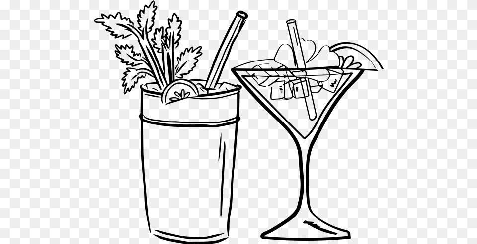 Drinking Clipart Infused Drinks Black And White, Gray Png