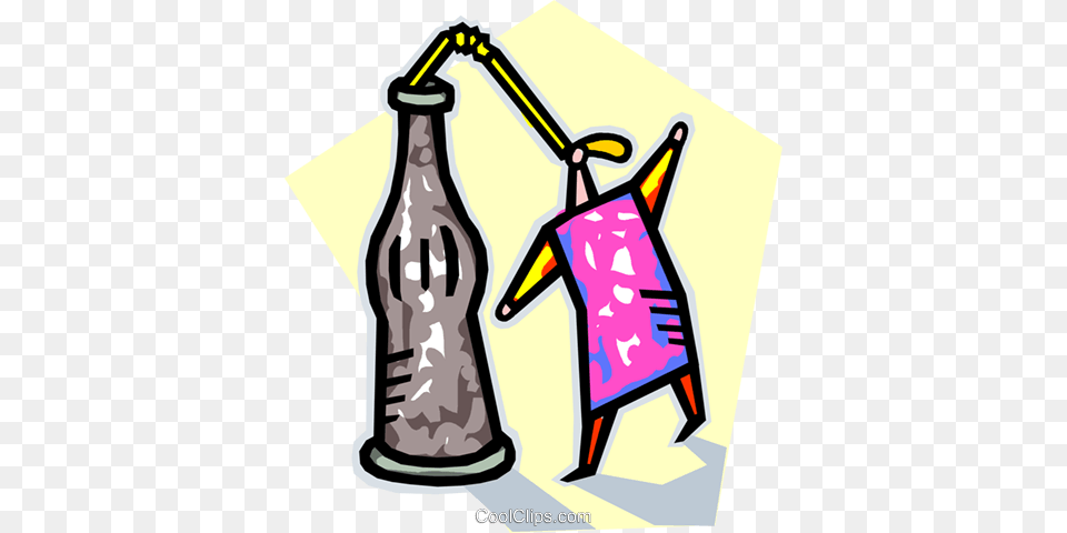 Drinking From Large Bottle Of Soda Royalty Free Vector Clip Art, Beverage, Pop Bottle, Ammunition, Grenade Png