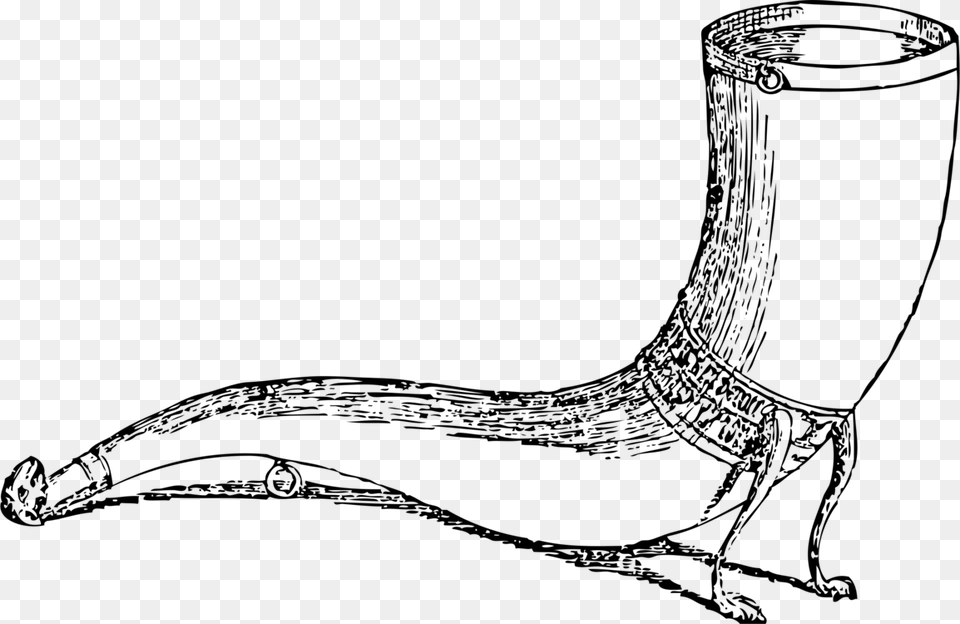 Drinking Horn Line Art Drawing Viking, Gray Free Png