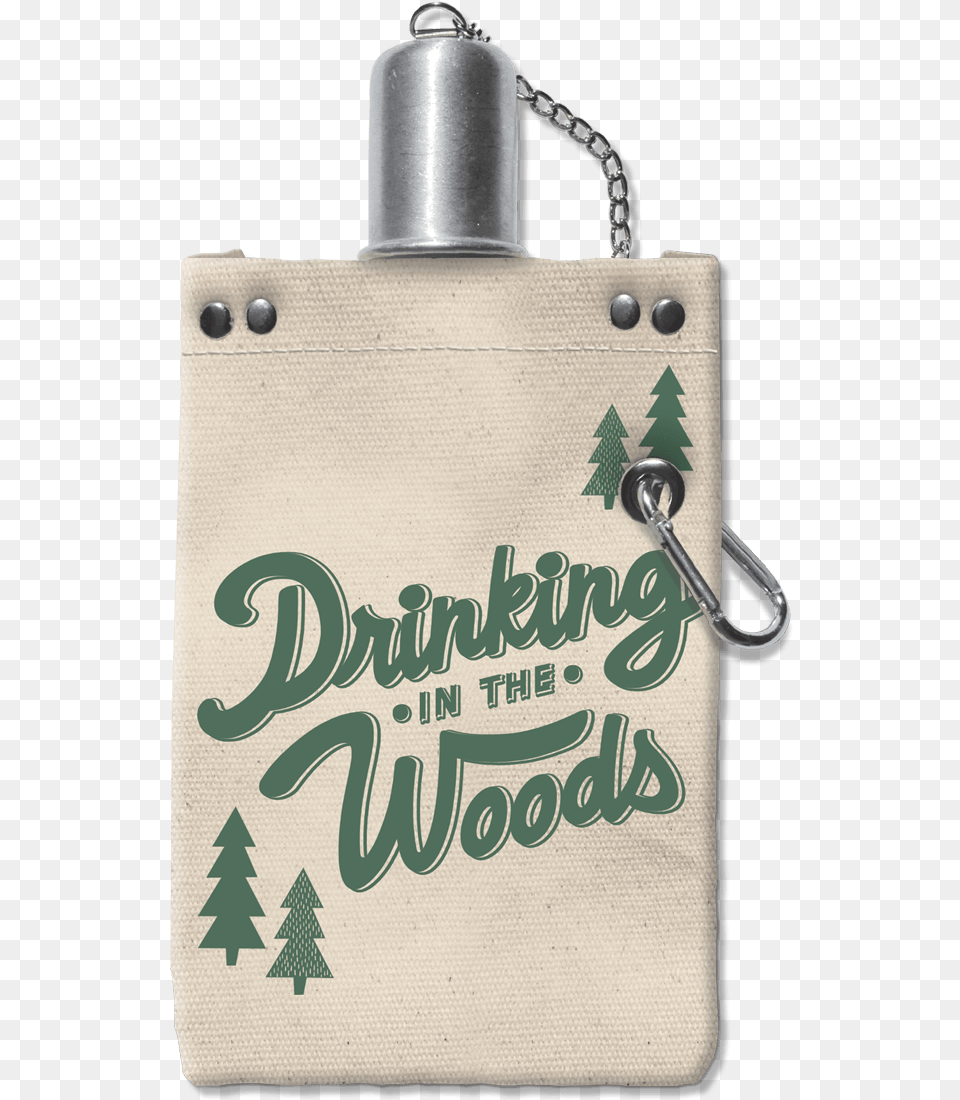 Drinking In The Woods Canvas Flask Water Bottle, Bag, Accessories, Handbag Free Transparent Png