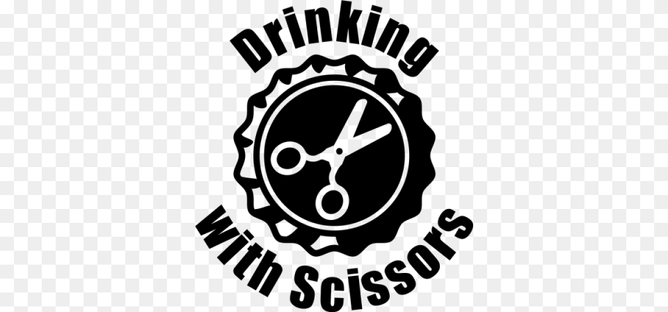Drinking With Scissors Drink Local Beers T Shirt Drink Local Craft Beer Bottle, Logo, Machine, Wheel, Grenade Free Png Download