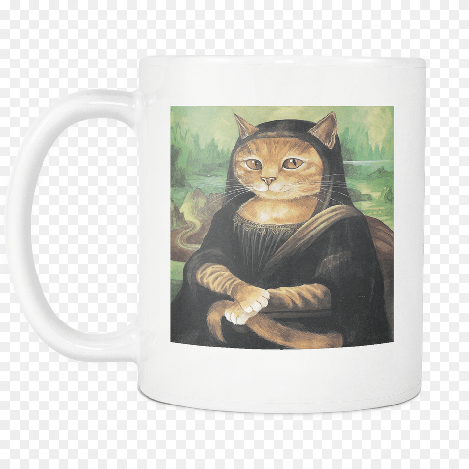 Drinkware Mona Lisa Meow Mug, Cup, Animal, Cat, Mammal Png