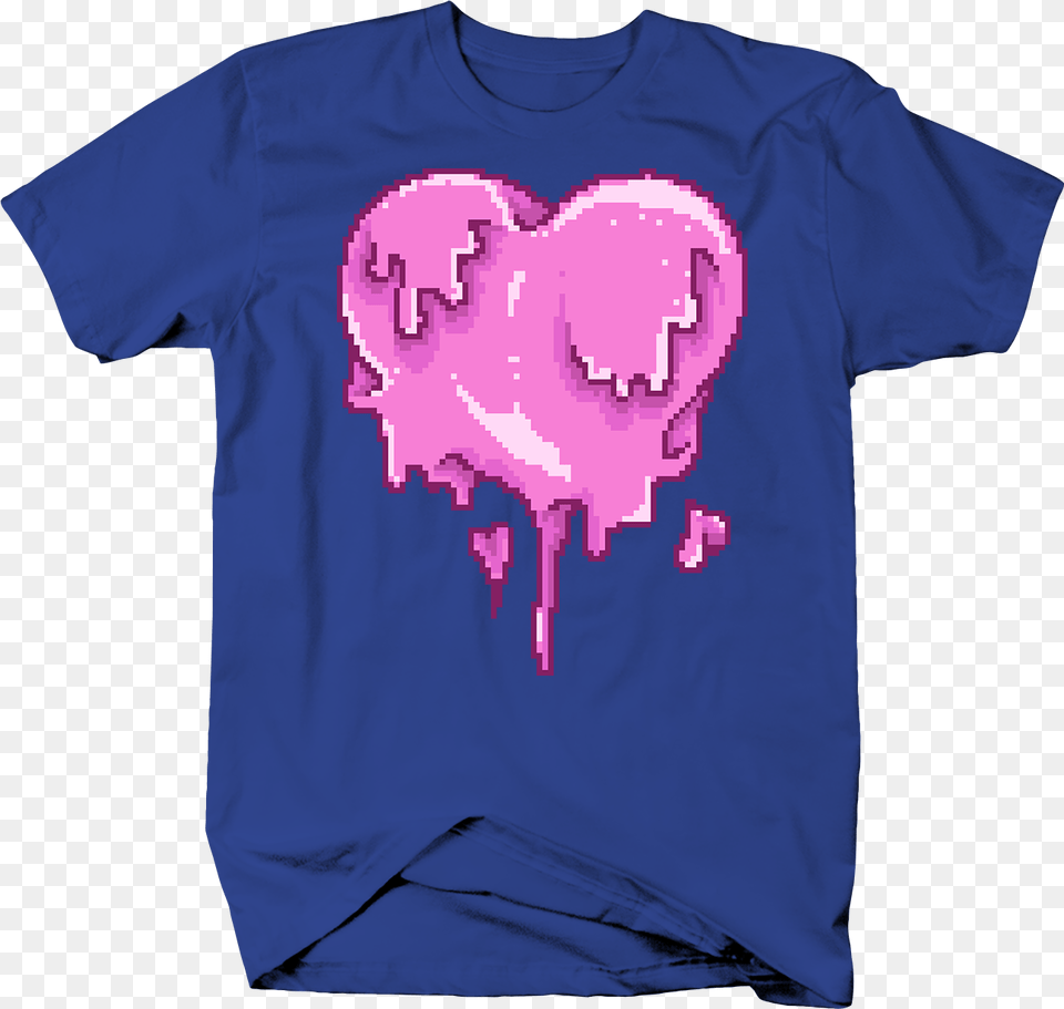 Dripping Bleeding Heart Retro Video Gaming Pixel Bit Shirt, Clothing, T-shirt Free Transparent Png