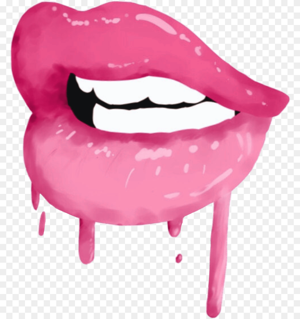 Dripping Pink Lips, Body Part, Mouth, Person Png Image