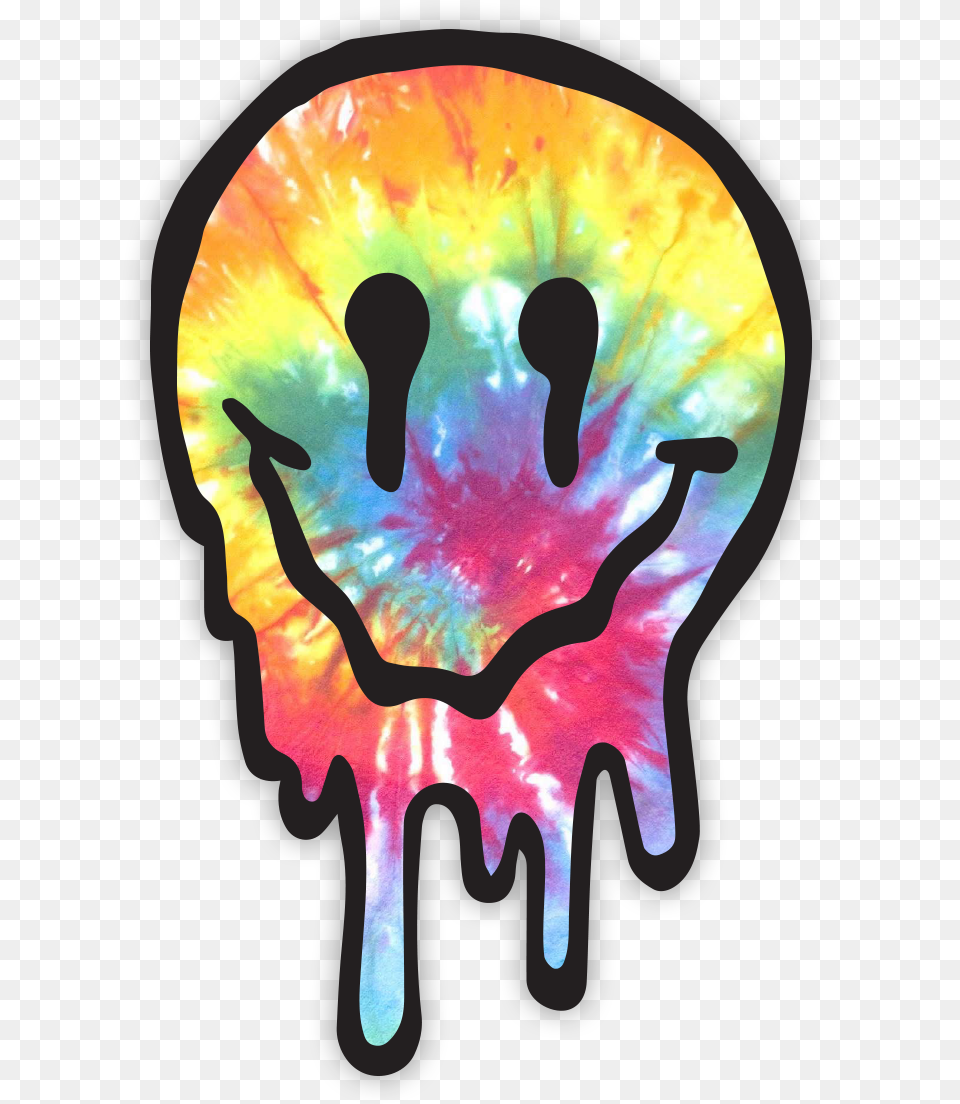 Drippy Face Tie Dye Sticker Clipart Download Tie Dye Stickers, Cutlery, Fork, Body Part, Hand Free Transparent Png