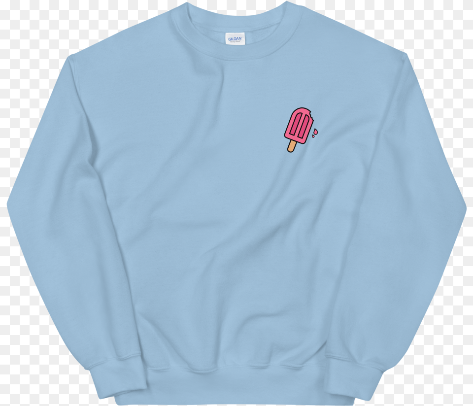 Drippy Popsicle Sweatshirt U2014 Cooking My Feelings Light Blue Crew Necks, Clothing, Knitwear, Long Sleeve, Sleeve Png