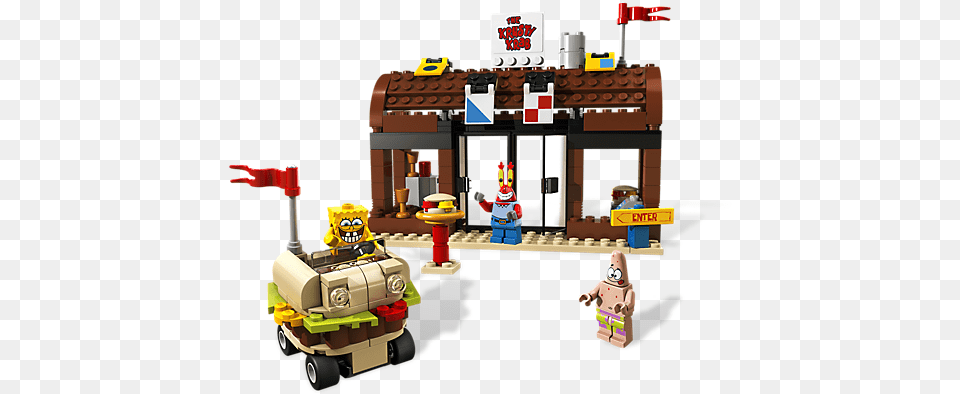 Drive The Patty Wagon To The All New Krusty Krab Lego The Krusty Krab, Baby, Person, Toy Free Png Download