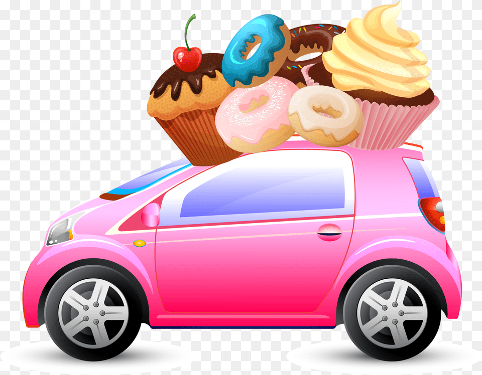 Driving Clipart Pink Car E Vehicles In India Transparent Electric Car, Icing, Food, Dessert, Cream Free Png Download