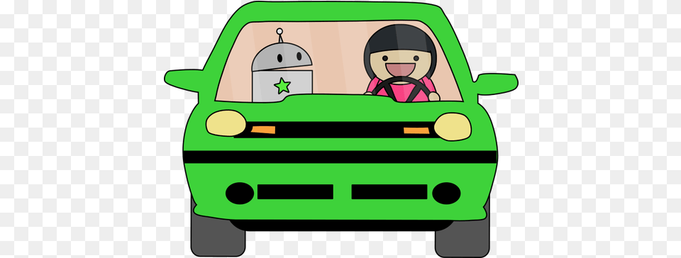 Driving Green Car Svg Robot Driving A Car Clipart, Baby, Person, Face, Head Free Png