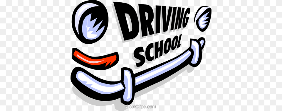 Driving School Sign Royalty Vector Clip Art Illustration Driving Lessons Clip Art, Bumper, Transportation, Vehicle Png Image