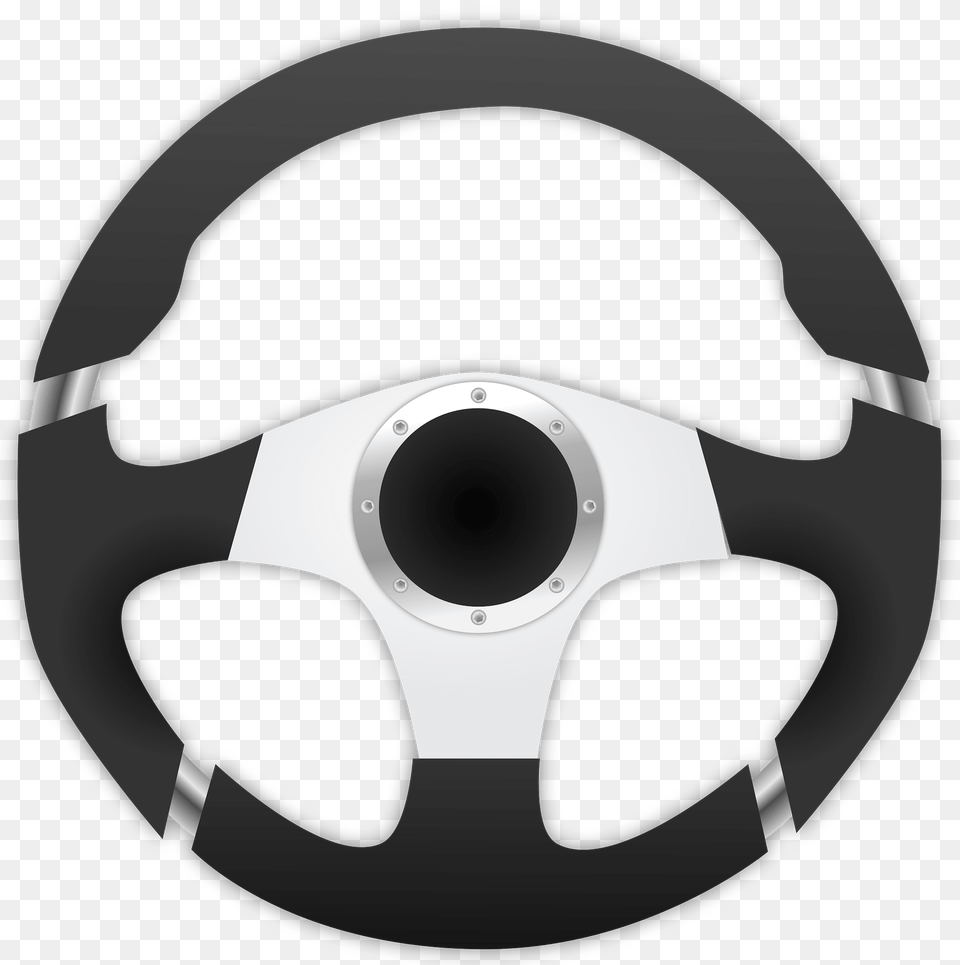 Driving Wheel Black And White Clipart, Steering Wheel, Transportation, Vehicle, Disk Png