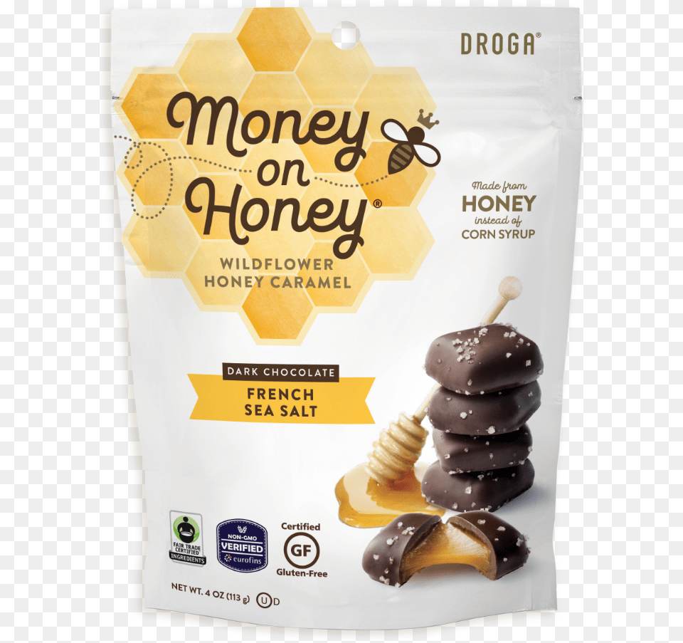 Droga Chocolates Money On Honey Brown Rice Crispy, Advertisement, Cream, Dessert, Food Free Transparent Png